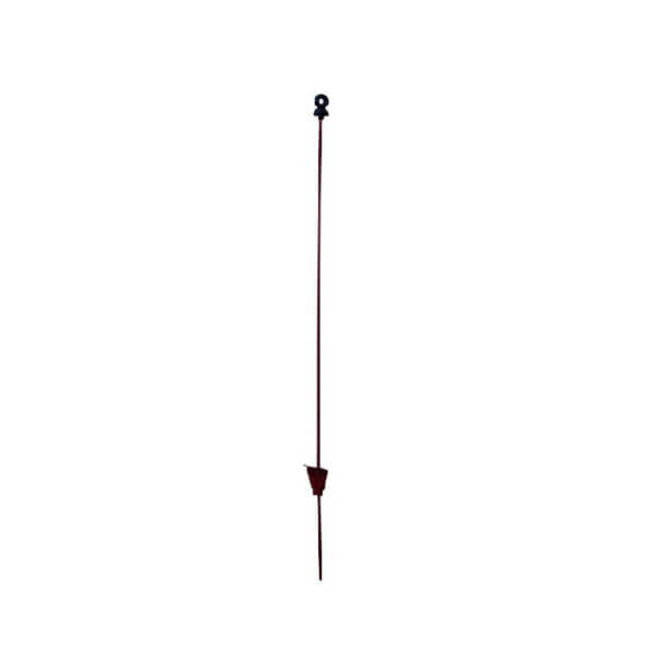 Ovalstahlpfahl mit Ringisolator I 106 cm I rot I 25 Stück