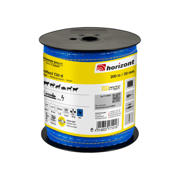 Weidezaunband reflect T20, 200 m, 20 mm, blau