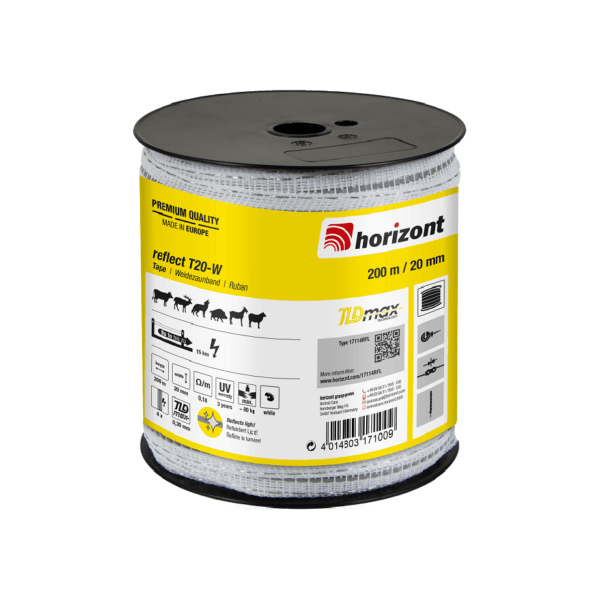 Weidezaunband reflect T20, 200 m, 20 mm, weiß