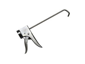 Carbogel Dosierpistole aus Edelstahl zur präzisen Dosierung von Pasten und Gelen aus 300-ml-Kartuschen – tropffrei und langlebig.