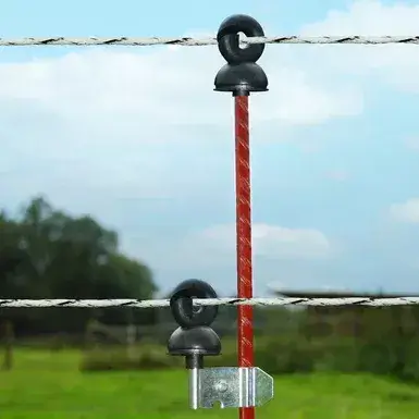 Ersatz-/ Zusatzisolator farmer clip, für Rund- / Ovalstahpfähle mit ø 8 mm, 25 Stück (Beutel)