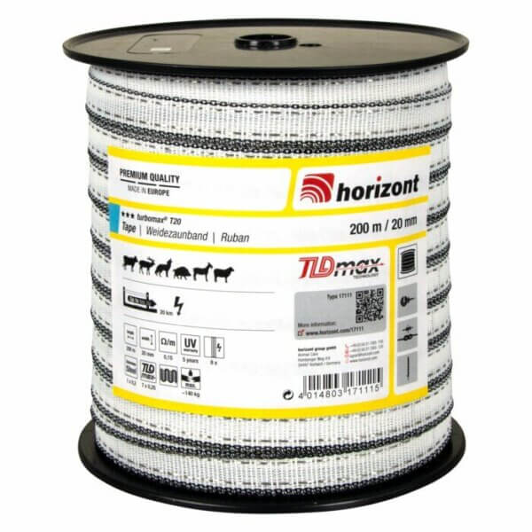 Weidezaunband turbomax T20, 200 m, 20 mm, 8 Leiter