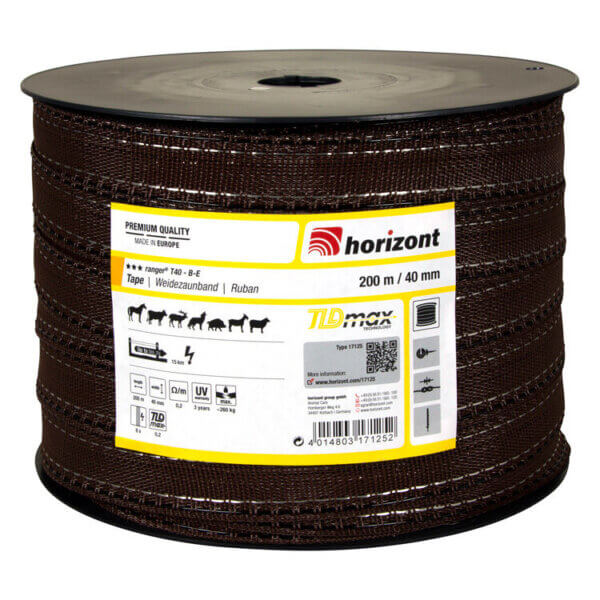 Weidezaunband ranger T40-B-E, 200 m, 40 mm, 8 Leiter