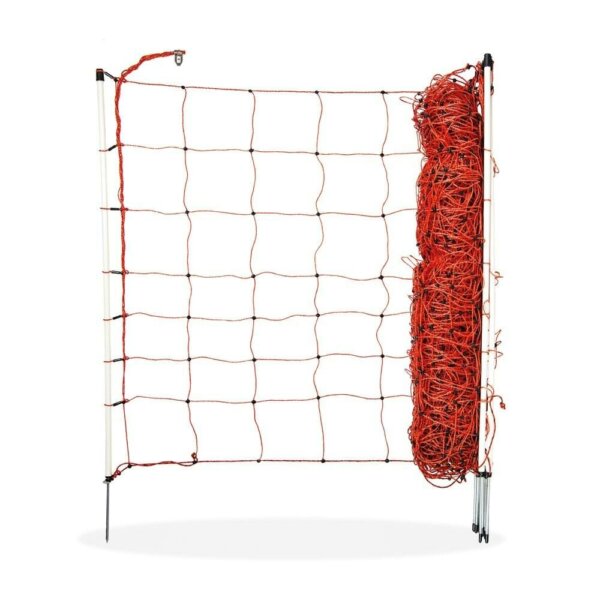 Schafnetz farmer| PVC Pfähle| 90 cm hoch, 50 m lang, elektrifizierbar, Einzelspitze