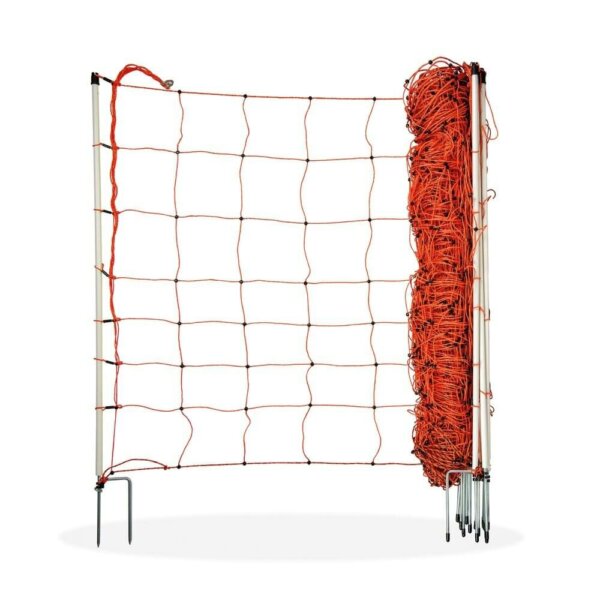 Schafnetz farmer| PVC Pfähle| 90 cm hoch, 50 m lang, elektrifizierbar, Doppelspitze