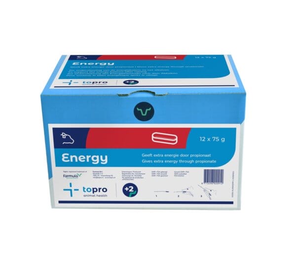 Topro Energy Bolus für Milchkühe – Ergänzungsfuttermittel zur Unterstützung der Energiebalance nach dem Kalben, mit schnell verfügbarem Calciumpropionat gegen Ketose.